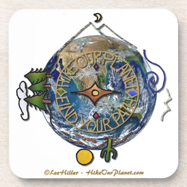 Hike Our Planet Hiker's Soul Compass Earth Coaster (Front)