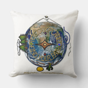 Hike Our Planet Hiker's Soul Compass Earth Cushion