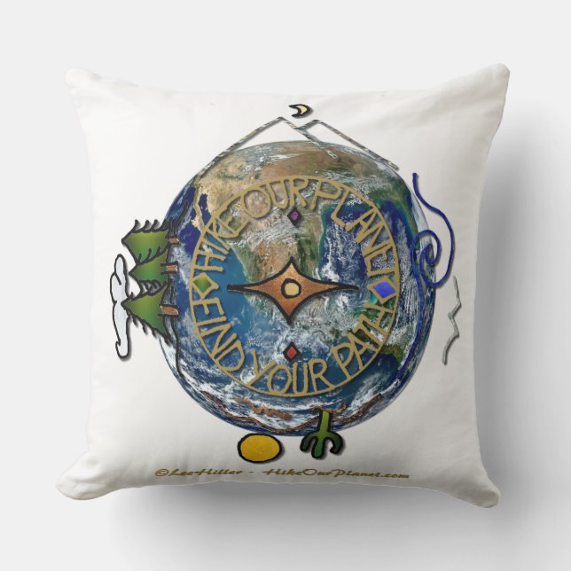 Hike Our Planet Hiker's Soul Compass Earth Cushion (Front)