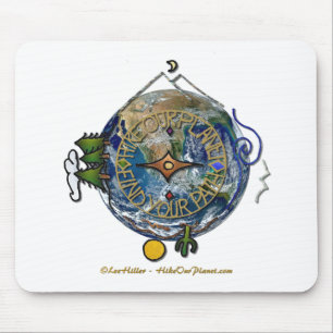 Hike Our Planet Hiker's Soul Compass Earth Mouse Pad