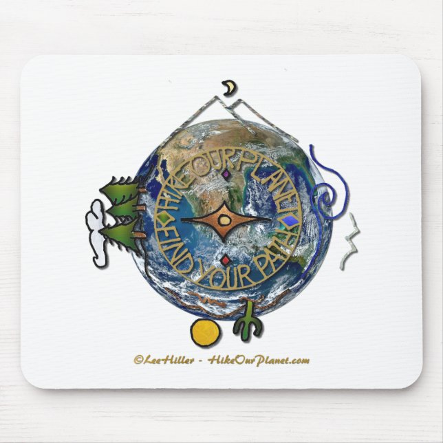 Hike Our Planet Hiker's Soul Compass Earth Mouse Pad (Front)