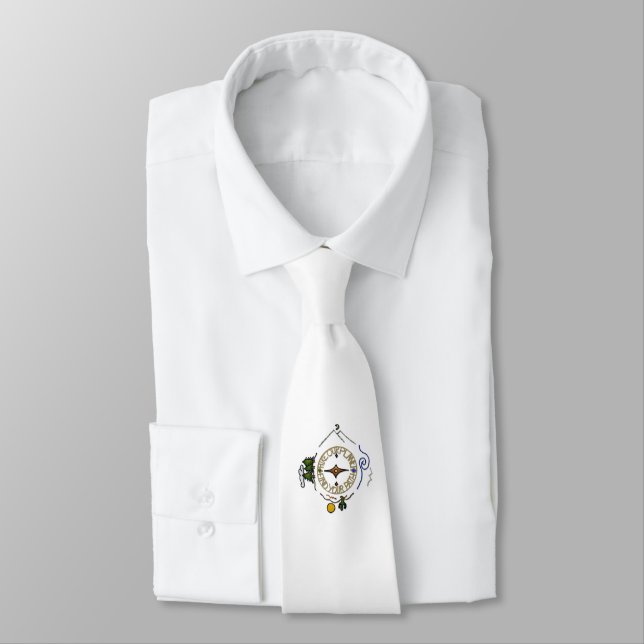 Hike Our Planet Hiker's Soul Compass on White Tie (Tied)