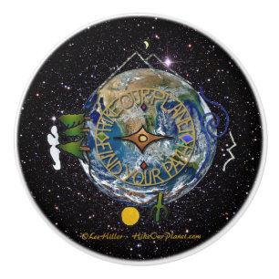 Hike Our Planet Hiker's Soul Compass Space Ceramic Knob