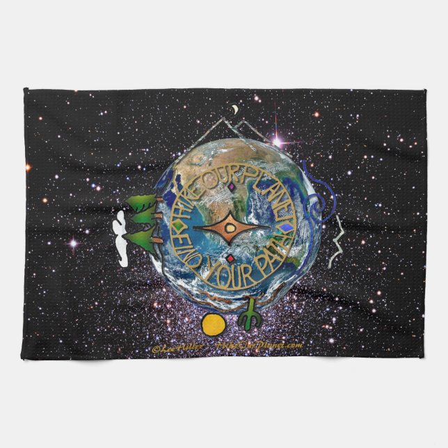 Hike Our Planet Hiker's Soul Compass Space Tea Towel (Horizontal)