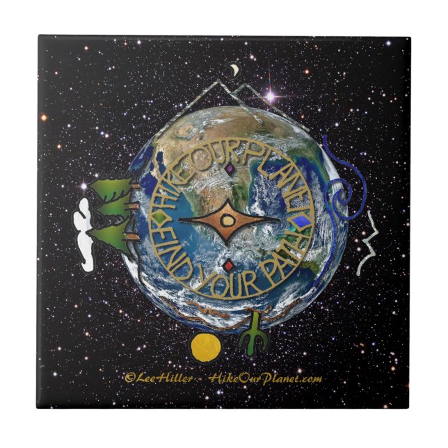 Hike Our Planet Hiker's Soul Compass Space Tile (Front)