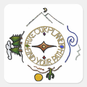 Hike Our Planet Hiker's Soul Compass Square Sticker