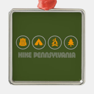 Hike Pennsylvania Metal Ornament