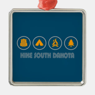 Hike South Dakota Metal Ornament