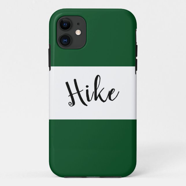 HIKE Text Bold Wide Camp Green White Stripes  Case-Mate iPhone Case (Back)