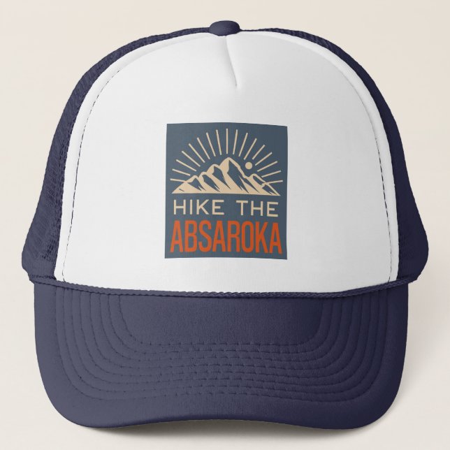 Hike The Absaroka Mountains Sunburst Trucker Hat (Front)