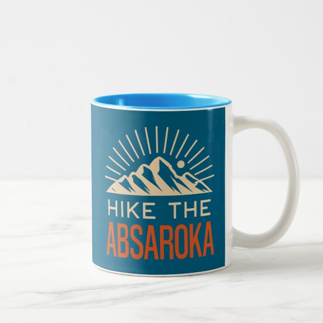 Hike The Absaroka Mountains Sunburst Two-Tone Coffee Mug (Right)