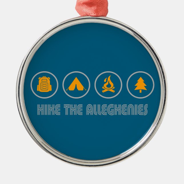 Hike The Allegheny Mountains Metal Ornament (Front)