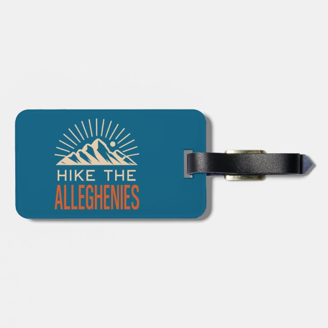 Hike The Allegheny Mountains Sunburst Luggage Tag (Back Horizontal)