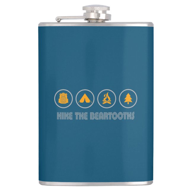 Hike The Beartooths Mountains Montana Wyoming Hip Flask (Front)