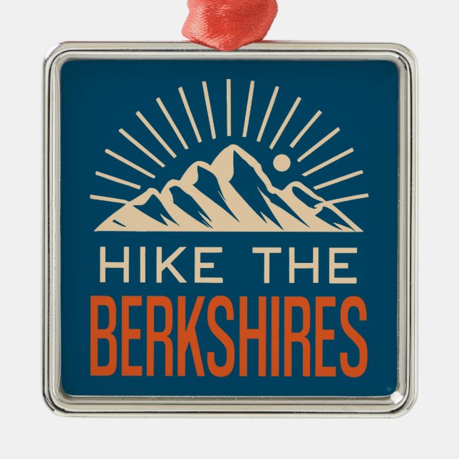 Hike The Berkshires Massachusetts Sunburst Metal Ornament (Front)