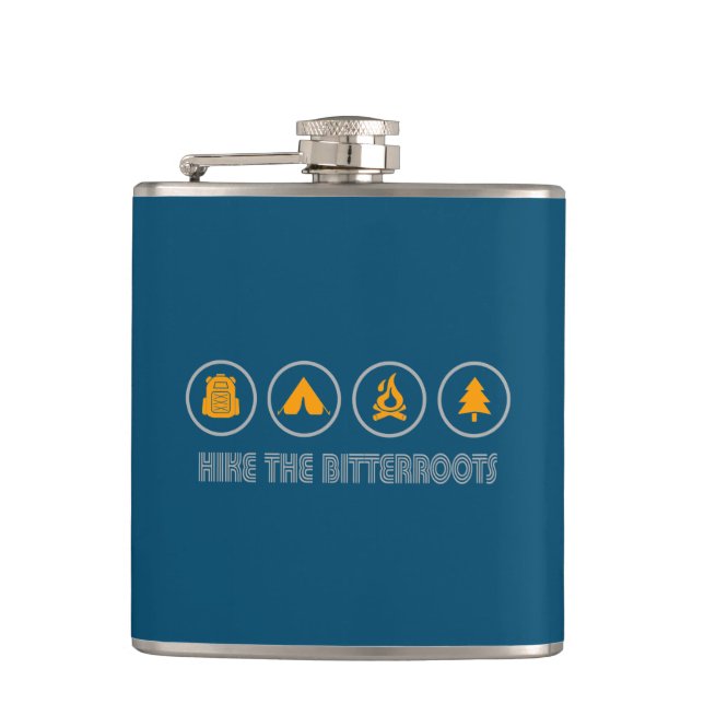 Hike The Bitterroots Idaho Montana Hip Flask (Front)