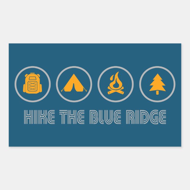 Hike The Blue Ridge Mountains Rectangular Sticker (Front)
