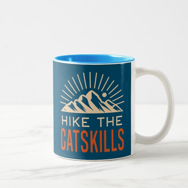 Hike The Catskills New York Sunburst Two-Tone Coffee Mug (Right)