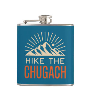 Hike The Chugach Mountains Sunburst Hip Flask