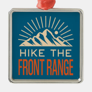 Hike The Front Range Sunburst Metal Ornament