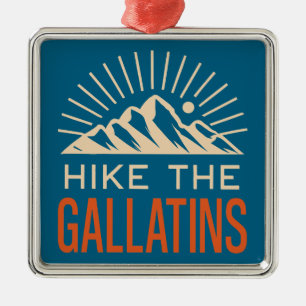 Hike The Gallatin Mountains Sunburst Metal Ornament