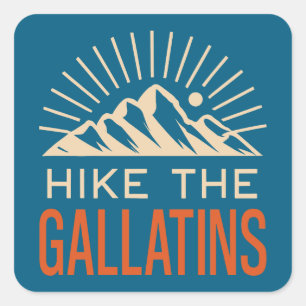 Hike The Gallatin Mountains Sunburst Square Sticker