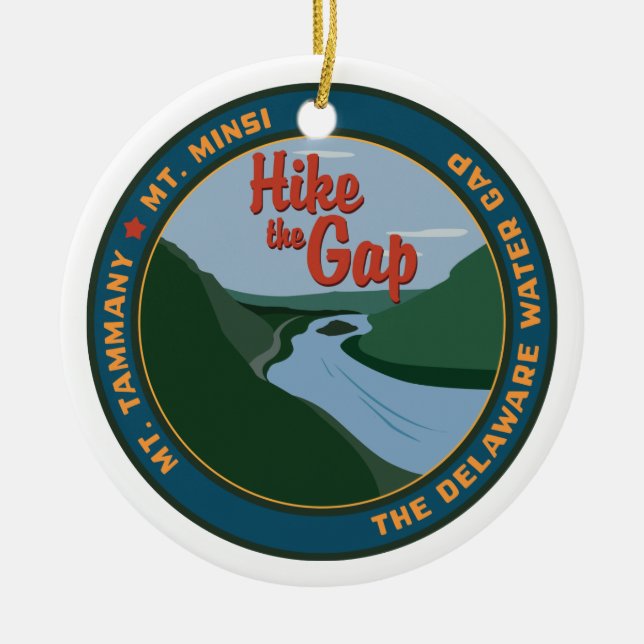 Hike the Gap Ceramic Tree Decoration (Front)