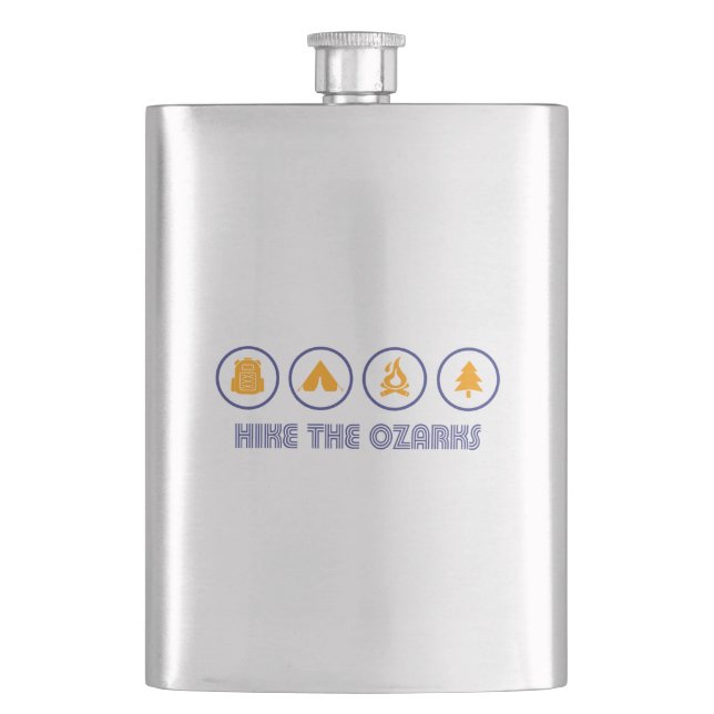 Hike The Ozarks Hip Flask (Front)