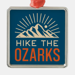 Hike The Ozarks Sunburst Metal Ornament