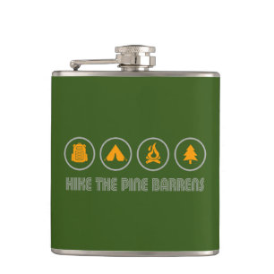 Hike The Pine Barrens New Jersey Hip Flask