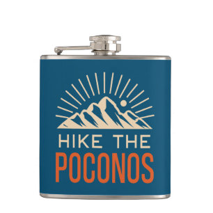 Hike The Poconos Sunburst Hip Flask