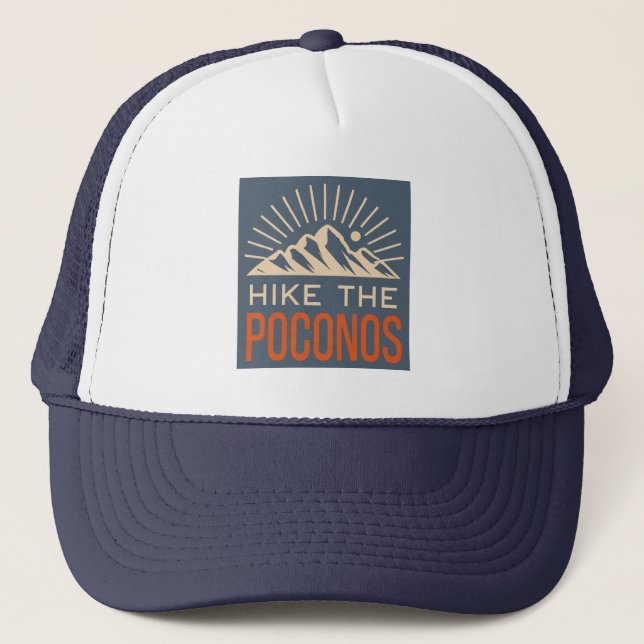 Hike The Poconos Sunburst Trucker Hat (Front)