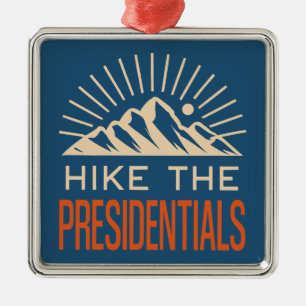 Hike The Presidential Range New Hampshire Sunburst Metal Ornament
