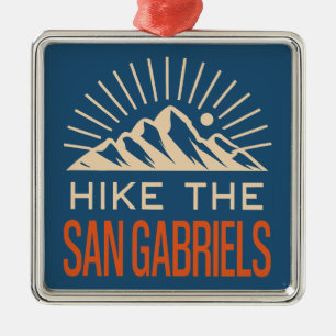 Hike The San Gabriel Mountains California Sunburst Metal Ornament