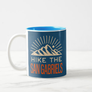Hike The San Gabriel Mountains California Sunburst Two-Tone Coffee Mug