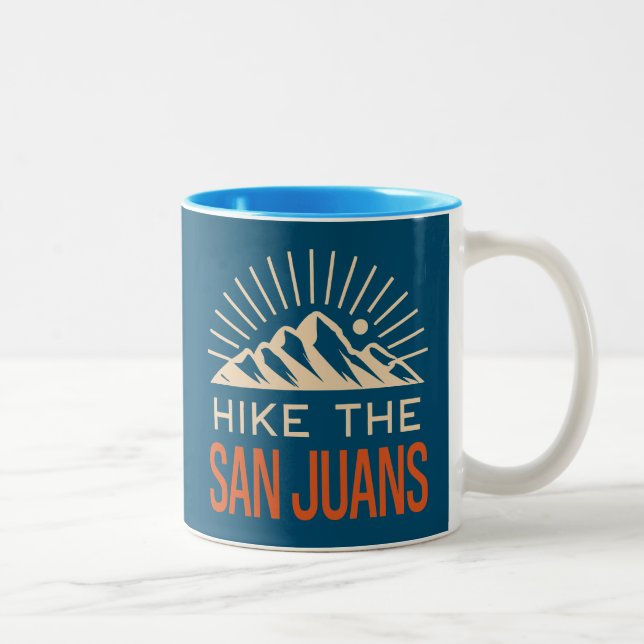 Hike The San Juan Mountains Sunburst Two-Tone Coffee Mug (Right)