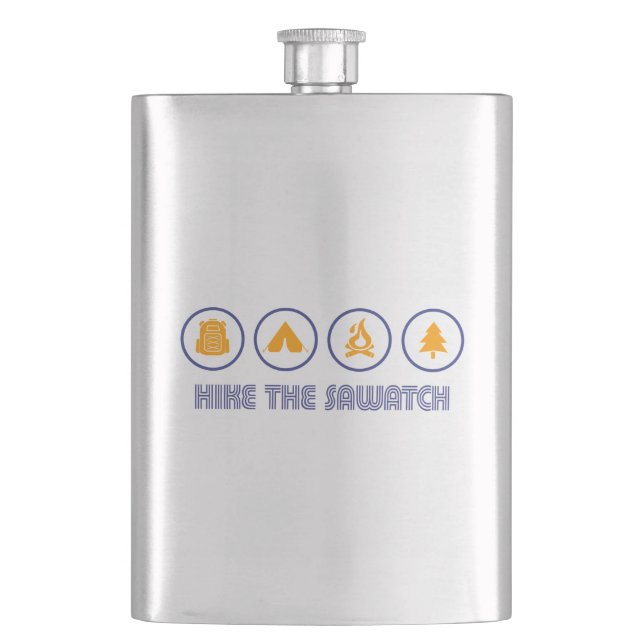 Hike The Sawatch Range Colorado Hip Flask (Front)