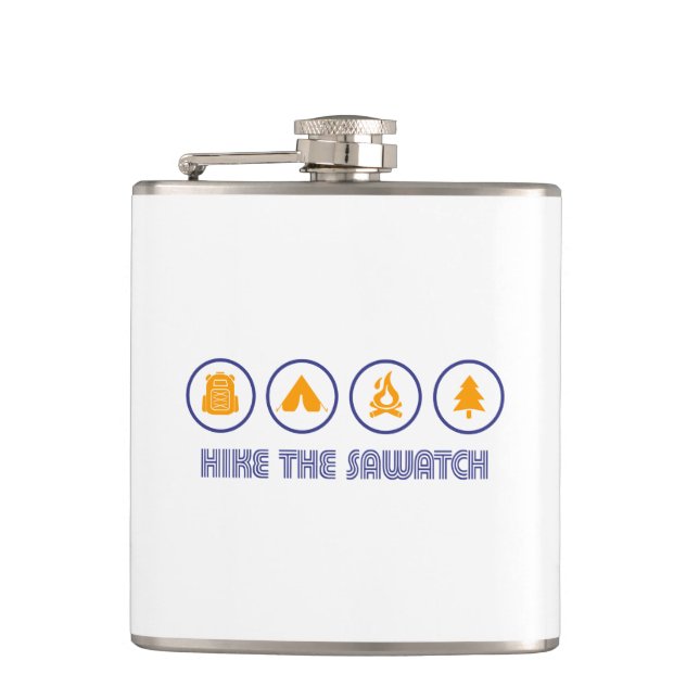 Hike The Sawatch Range Colorado Hip Flask (Front)