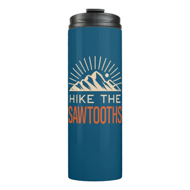 Hike The Sawtooths Idaho Sunburst Thermal Tumbler (Front)