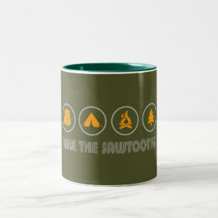 Hike The Sawtooths Idaho Two-Tone Coffee Mug