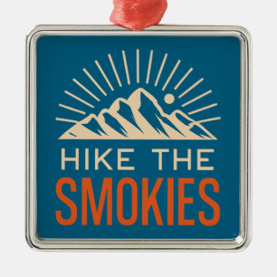Hike The Smoky Mountains Sunburst Metal Ornament