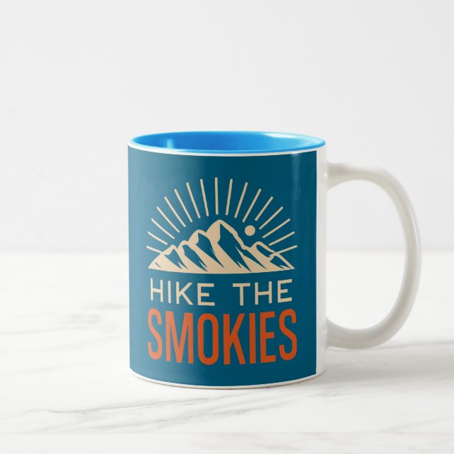 Hike The Smoky Mountains Sunburst Two-Tone Coffee Mug (Right)