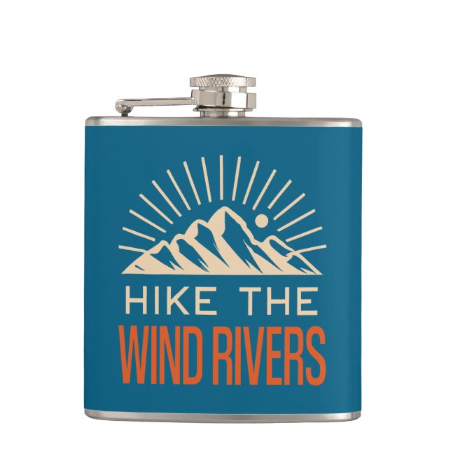 Hike The Wind Rivers Sunburst Hip Flask (Front)