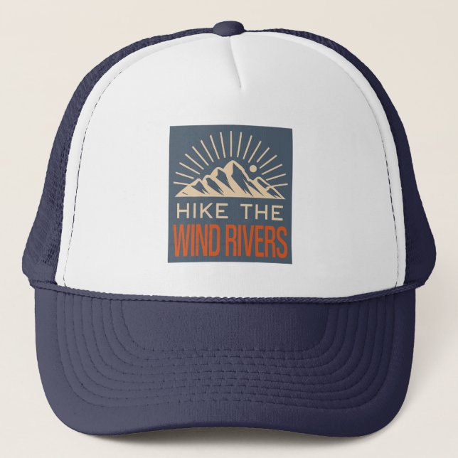 Hike The Wind Rivers Sunburst Trucker Hat (Front)