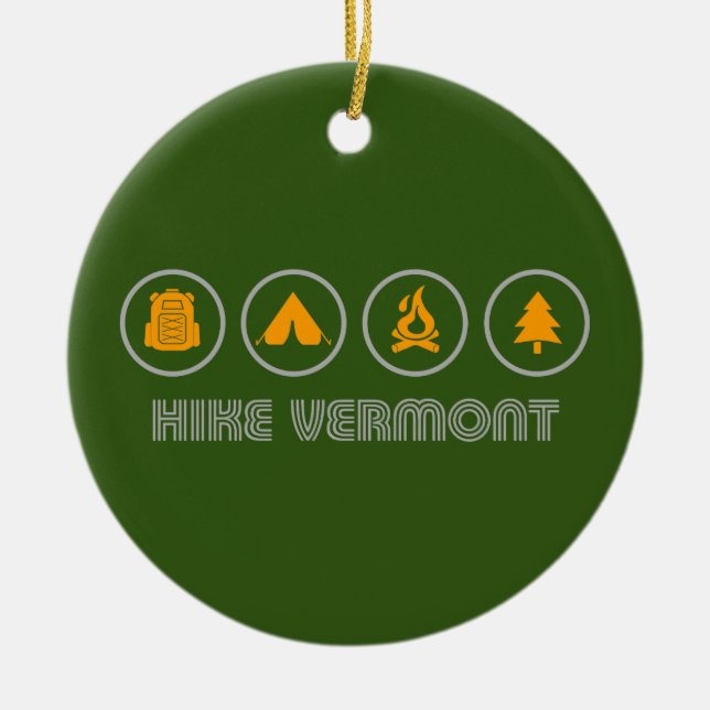 Hike Vermont Ceramic Ornament (Front)