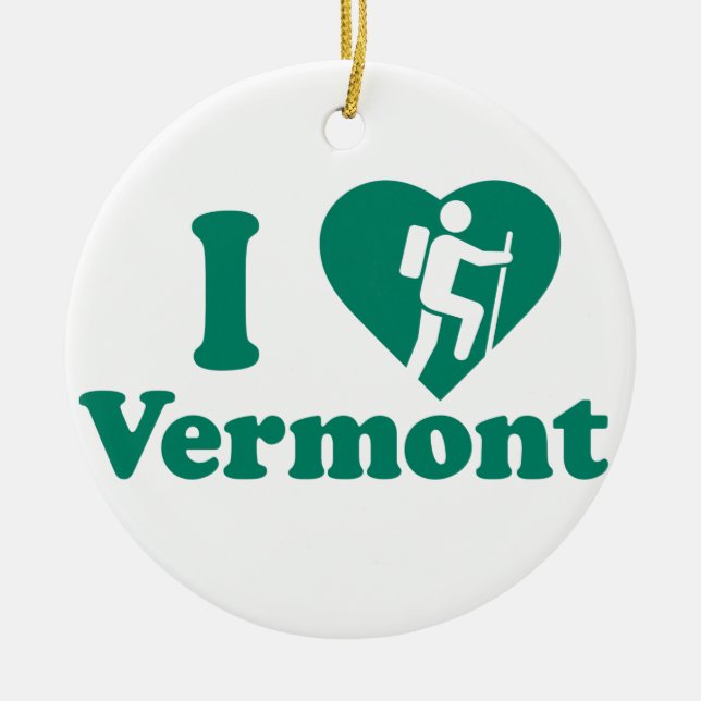 Hike Vermont Ceramic Ornament (Front)