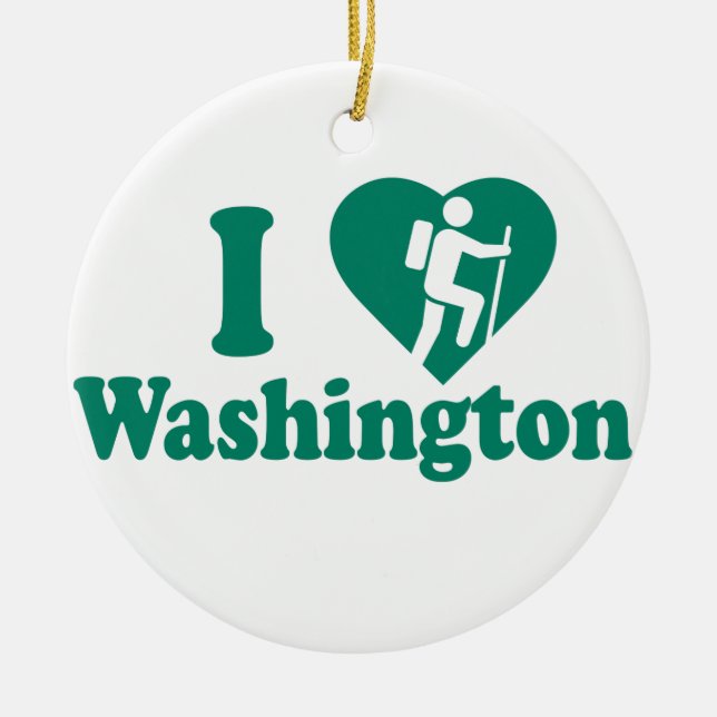 Hike Washington Ceramic Tree Decoration (Front)
