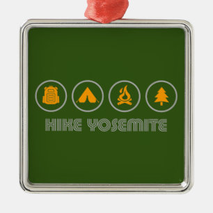 Hike Yosemite Metal Ornament