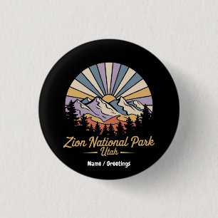 Hike Zion National Park Utah Explore Scenic Trails 3 Cm Round Badge