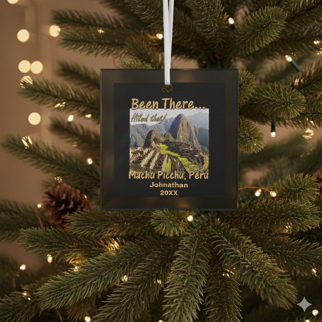 Hiked the Inca Trail - Machu Picchu Glass Tree Decoration (Creator Uploaded)